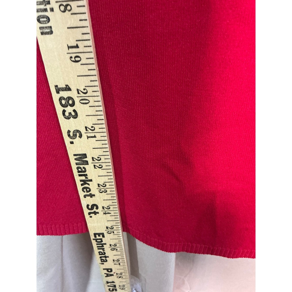 Finity Woman Sweater Tank Womens 2X Red Excellent Sleeveless Ribbed Side Panels - Picture 7 of 9